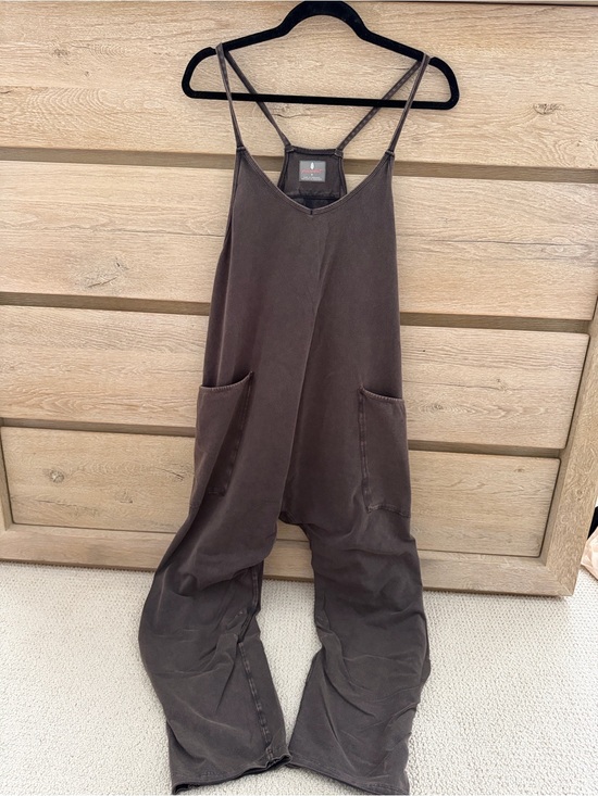 Free People Pants - Free People Chocolate Brown Strappy Relaxed Jumpsuit
